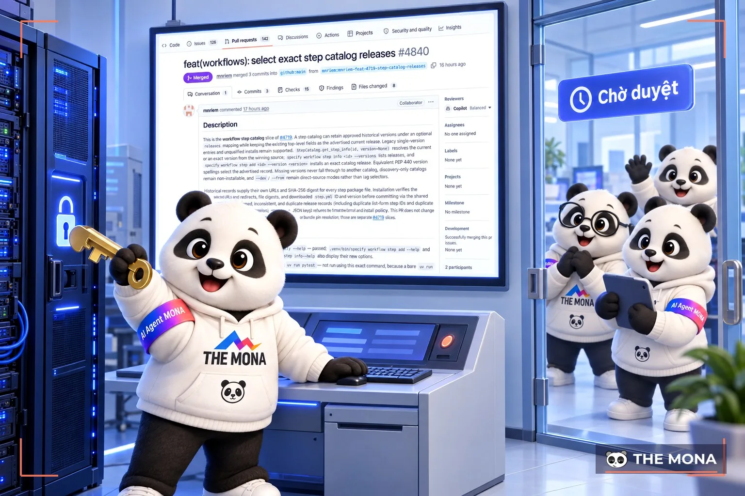 Kỹ sư MONA giữ chìa deploy, các AI agent đứng chờ duyệt sau cửa