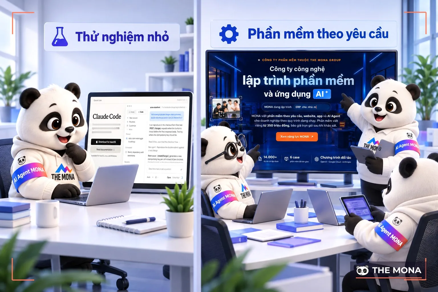 Gấu MONA so tự xây agentic AI thử nghiệm với phần mềm theo yêu cầu