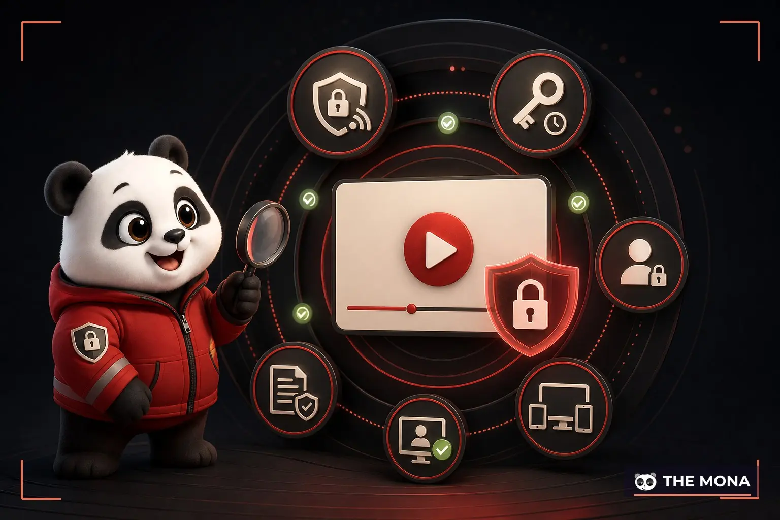 Gấu MONA kiểm tra các lớp bảo vệ video khóa học