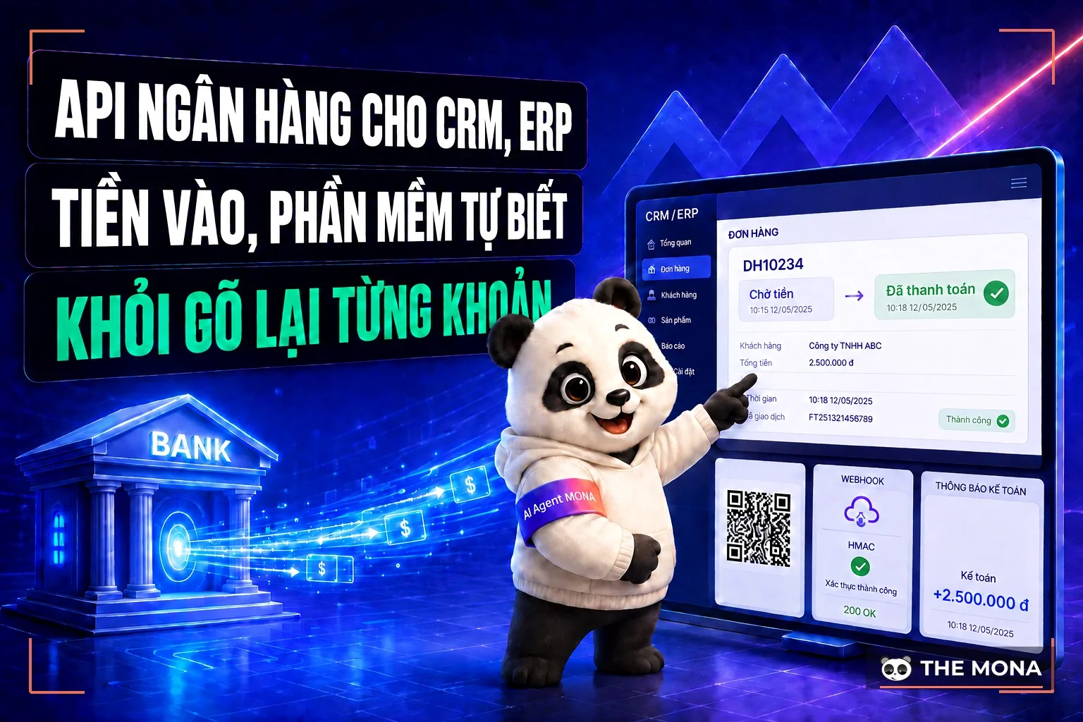 API ngân hàng cho phần mềm bán hàng, CRM và ERP