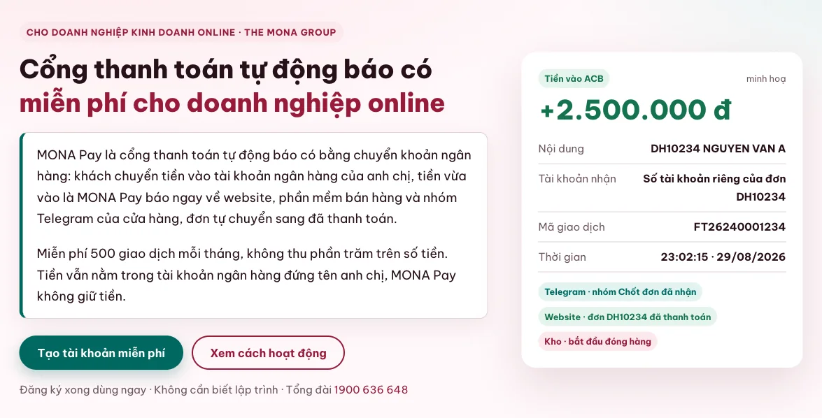 API ngân hàng gửi giao dịch tới CRM và nhóm Telegram
