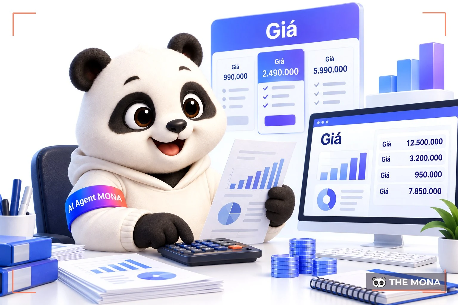 Gấu MONA tính toán chi phí bảo trì