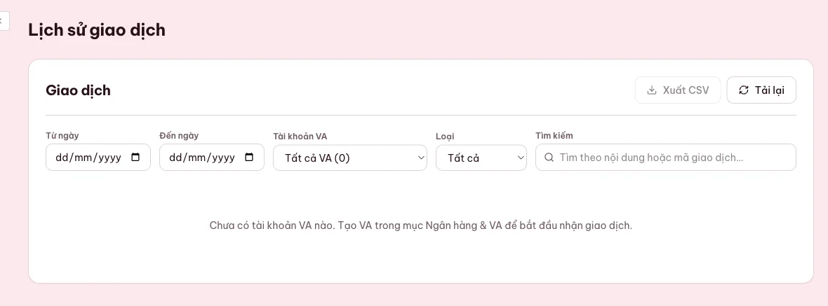 Lịch sử API biến động số dư dùng để đối soát giao dịch