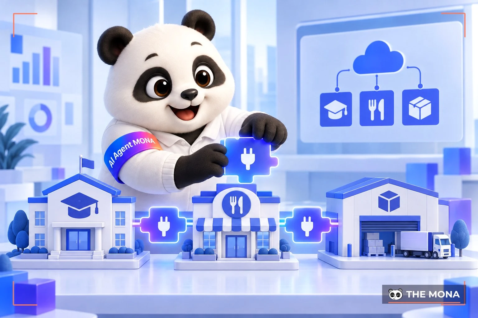 gấu mona lắp ghép api vào nhiều ngành nghề