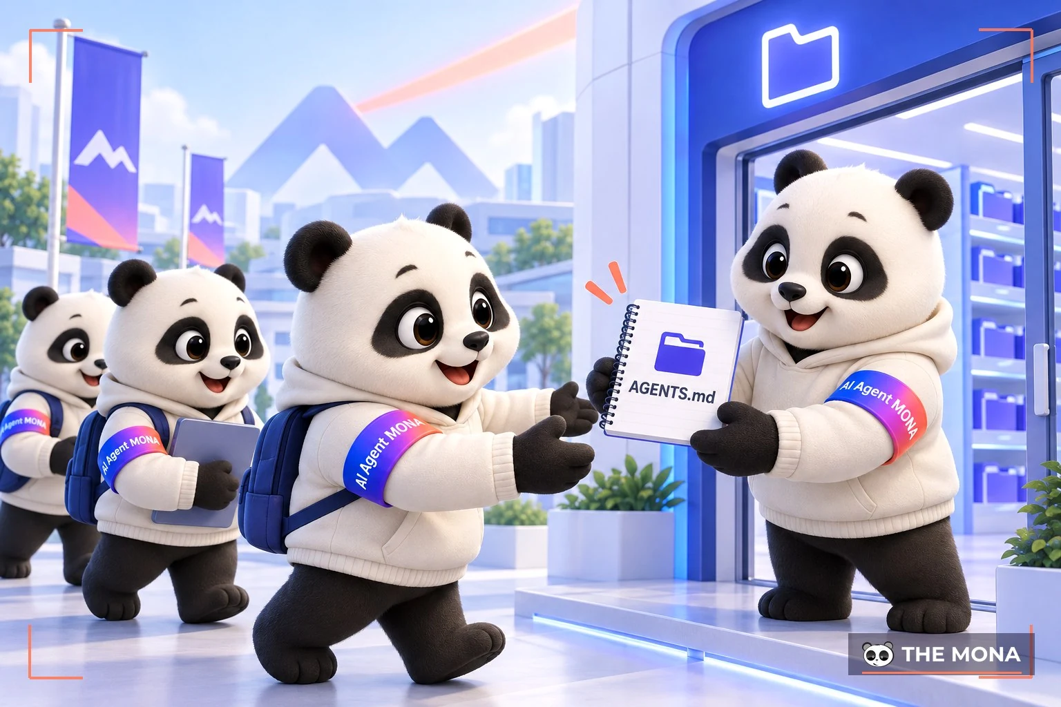 Gấu MONA bàn giao sổ AGENTS.md cho AI agent mới vào dự án