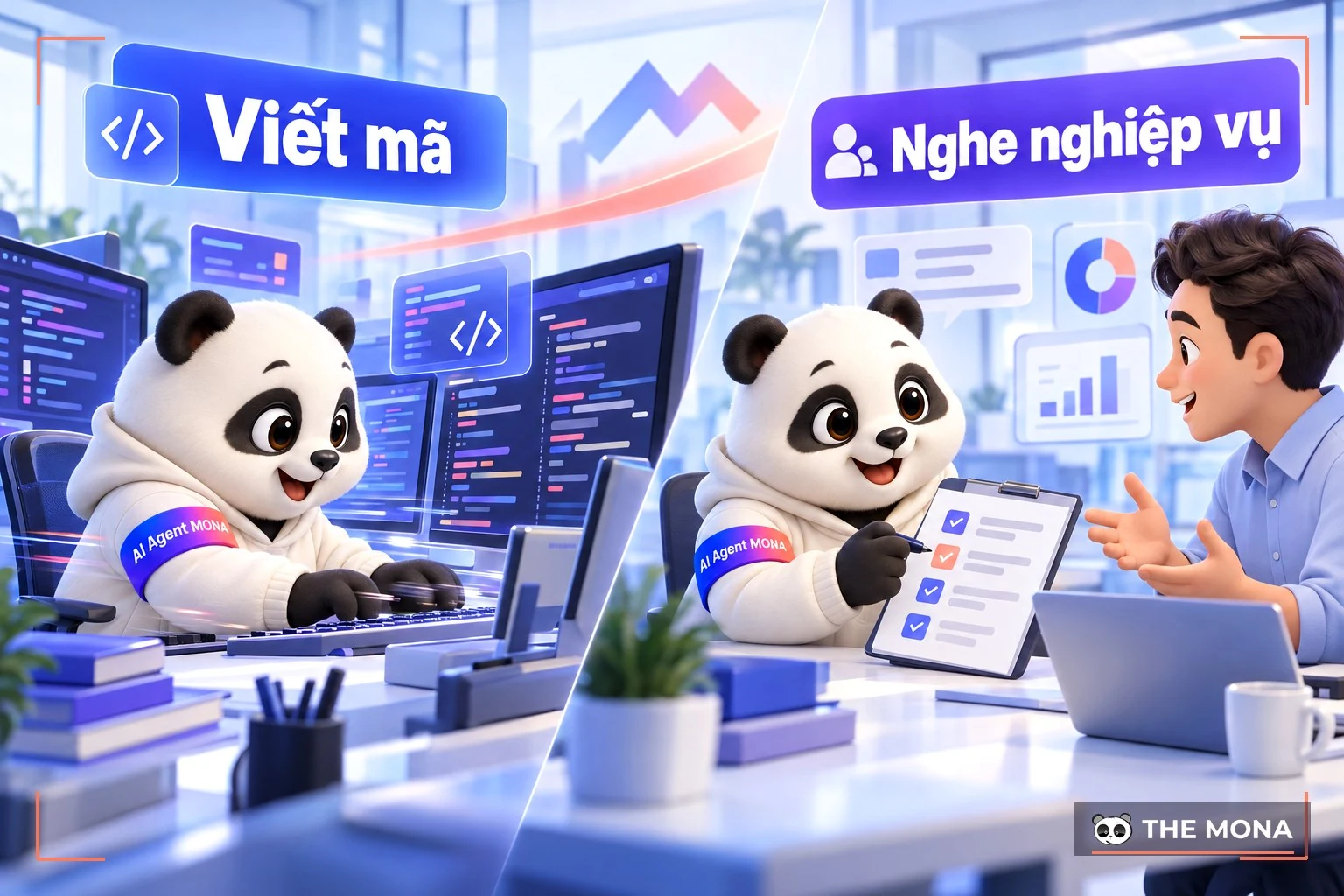 AI agent gõ mã nhanh còn kỹ sư MONA ngồi nghe nghiệp vụ của chủ doanh nghiệp