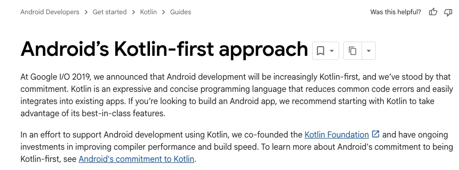 Trang Android Developers nói Android theo hướng Kotlin-first từ Google I/O 2019