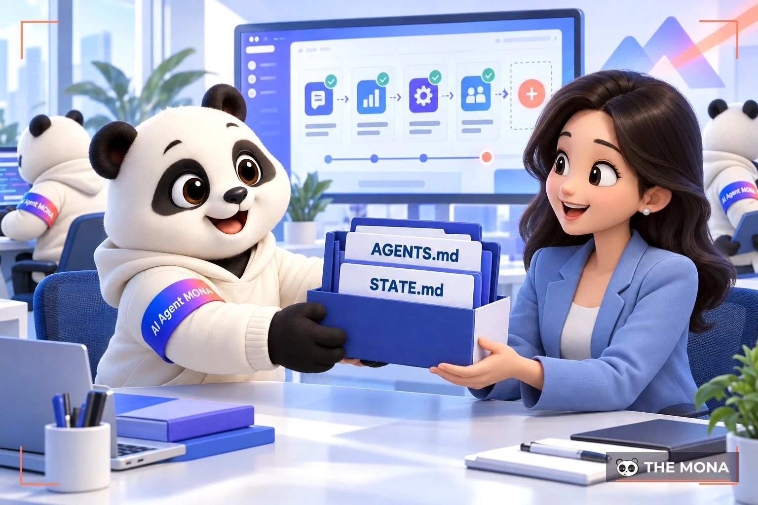 Kỹ sư gấu MONA bàn giao repo có AGENTS.md và STATE.md cho khách hàng