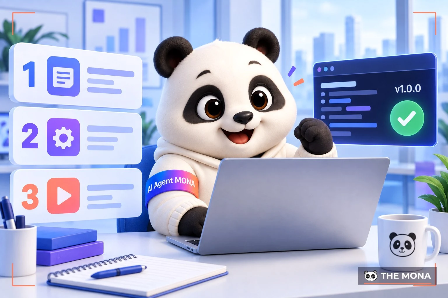 Gấu MONA cài Claude Code bằng ba lệnh trên terminal