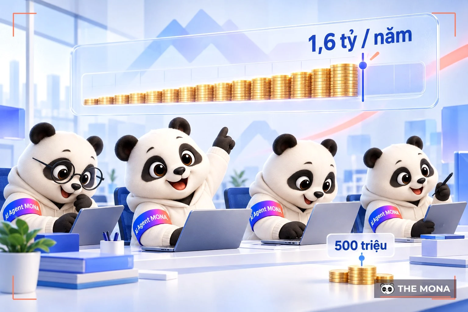 Đội bốn gấu MONA cạnh thanh tiền 1,6 tỷ một năm và chồng 500 triệu