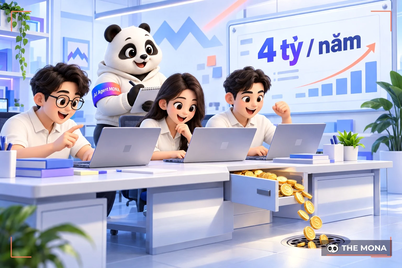 Ba founder làm sản phẩm trong khi tiền rơi khỏi ngăn kéo xuống cống