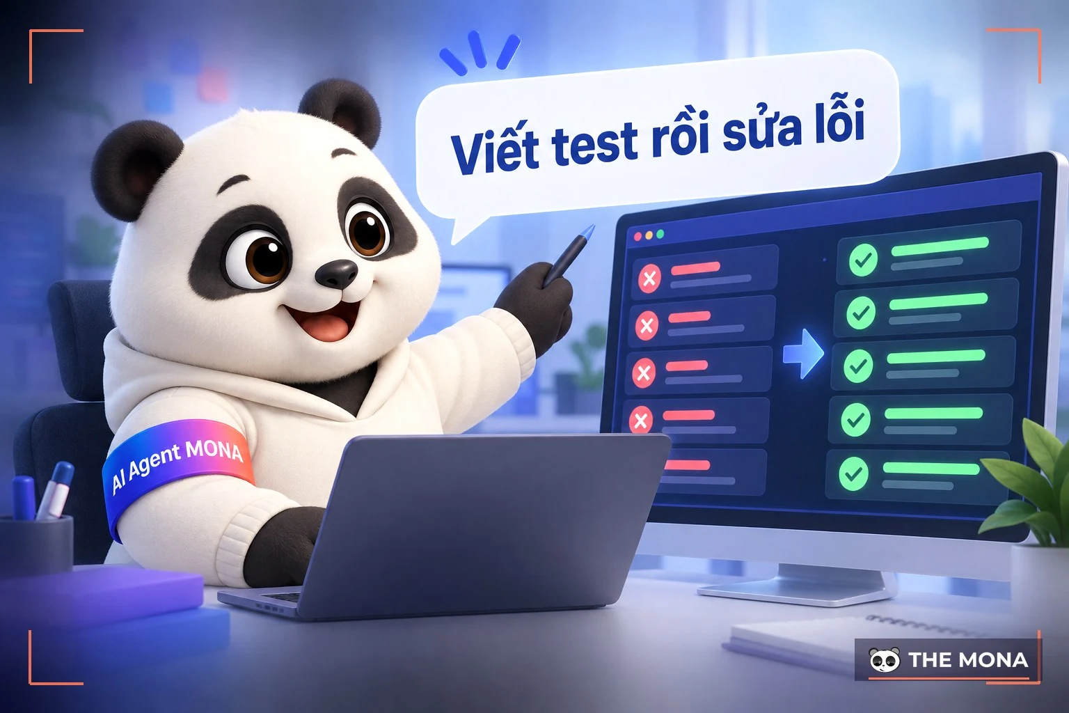 Gấu MONA giao việc viết test và sửa lỗi cho Codex bằng tiếng Việt