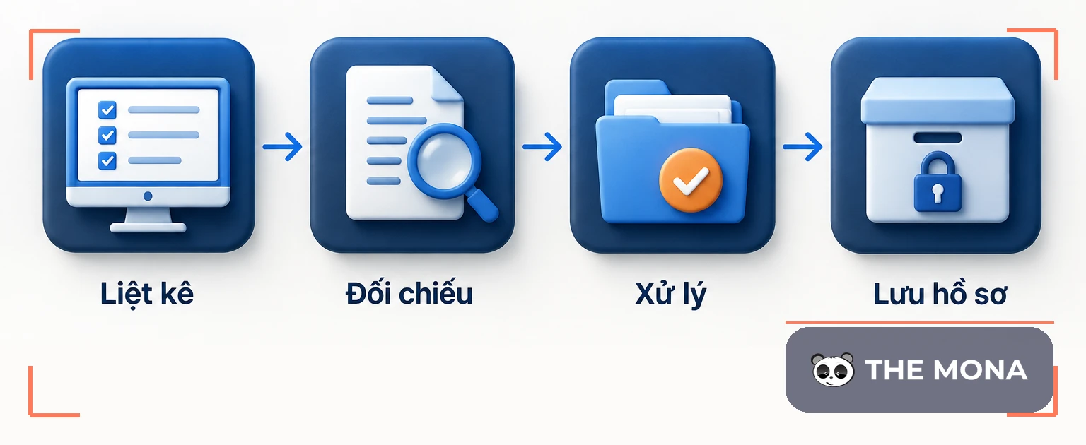 Bốn bước kiểm kê phần mềm doanh nghiệp: liệt kê, đối chiếu, xử lý, lưu hồ sơ
