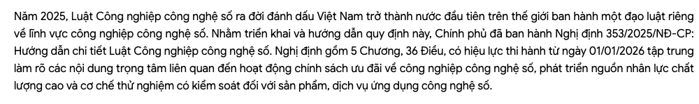 Bài tóm tắt Nghị định 353/2025/NĐ-CP hướng dẫn Luật Công nghiệp công nghệ số
