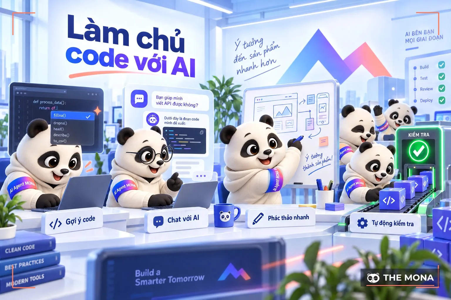 Bốn cách lập trình với AI đặt cạnh nhau: gợi ý code, chatbot, vibe coding, agentic coding