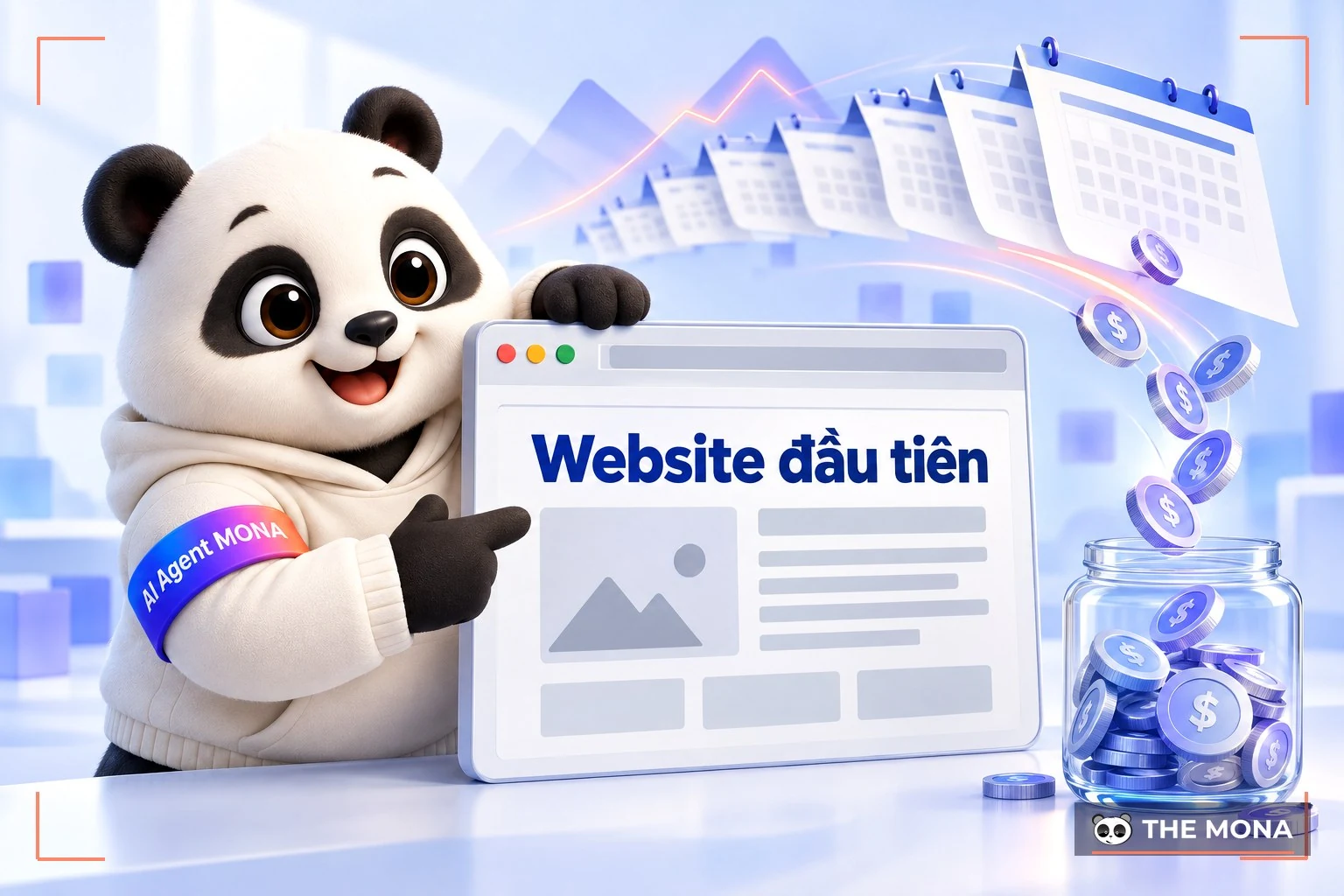 Gấu MONA đứng cạnh website đầu tiên đơn giản mà vẫn đem về doanh số đều
