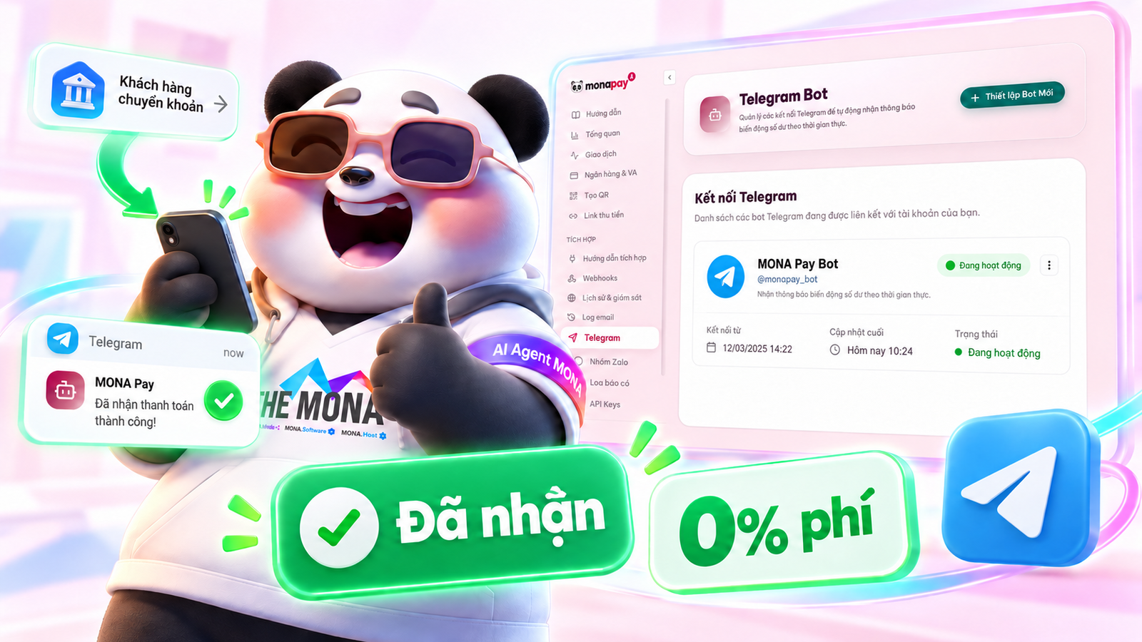 nhận tiền không mất phí phần trăm trên hệ thống online