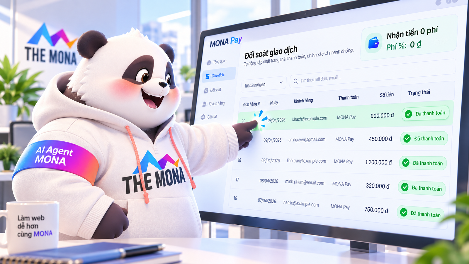 nhận tiền không mất phí phần trăm trên hệ thống online