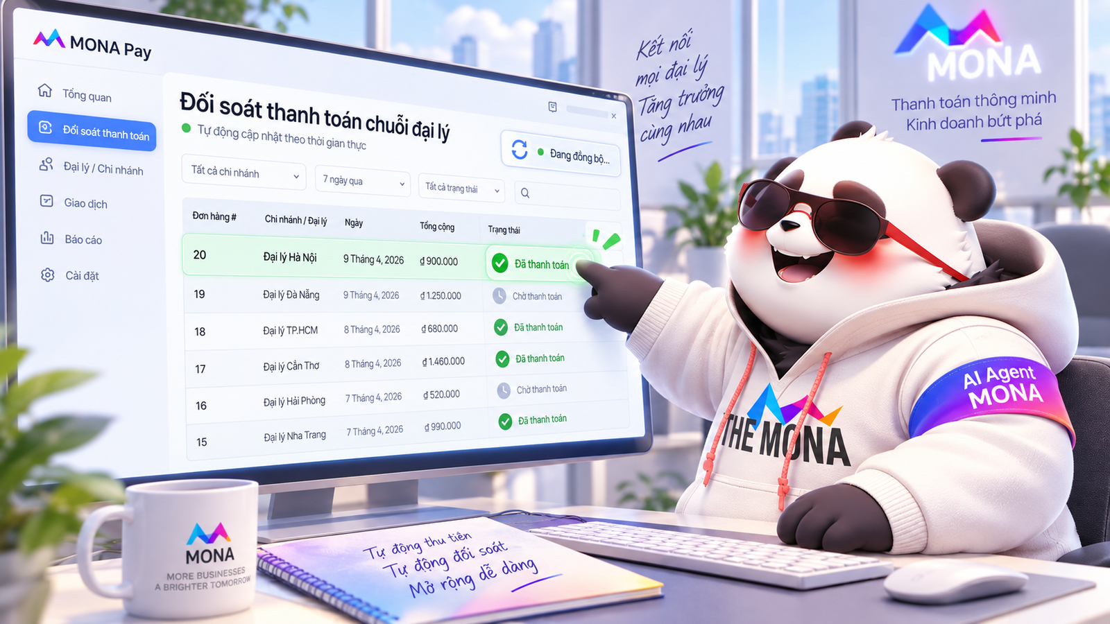 hệ thống thu hộ tiền cho chuỗi đại lý tự động